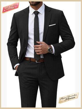 Men's 2 Piece Slim Fit Suit Set with Tie - Wedding Prom Business